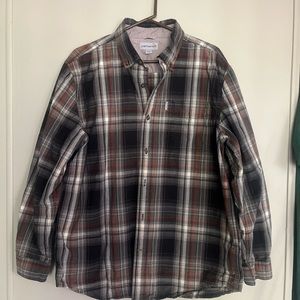 Carhartt Plaid Work Shirt Size LARGE  Khaki